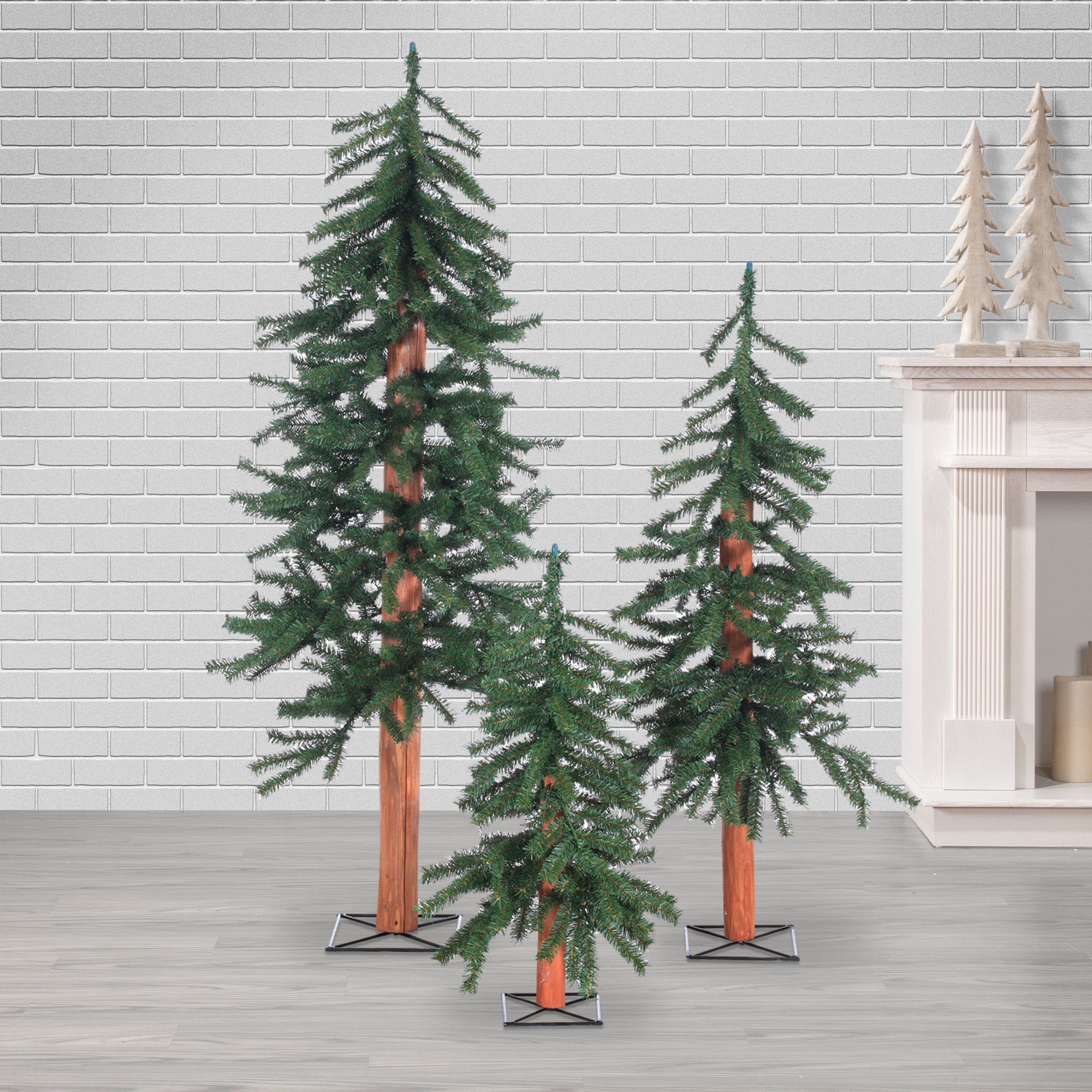Sterling Set of 3 Unlit Alpine Trees